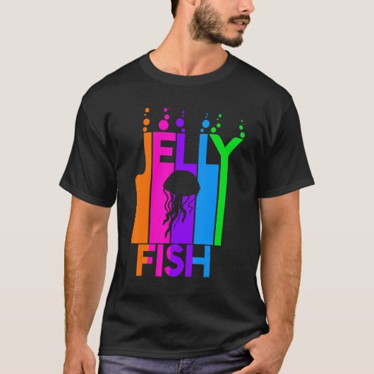 Jelly Fish Rainbow Bubble met Silhouette T-shirt (Voorkant)