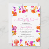 Jelly Fish Roze Geel Gradiënt Pastel Baby shower Kaart (Voorkant)