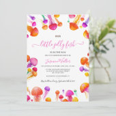 Jelly Fish Roze Geel Gradiënt Pastel Baby shower Kaart (Staand voorkant)