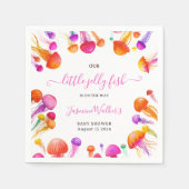 Jelly Fish Roze Geel Gradiënt Pastel Baby shower Servet (Voorkant)