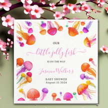 Jelly Fish Roze Geel Gradiënt Pastel Baby shower