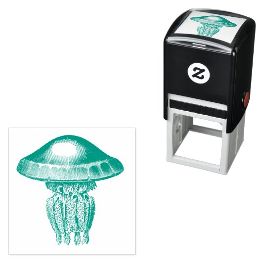  JELLY FISH RUBBER STEMP ZELFINKTENDE STEMPEL (In situ)