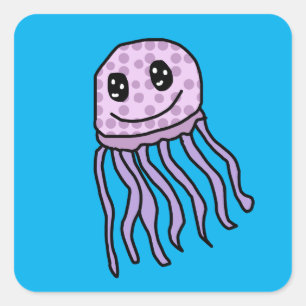 Jelly Fish Vierkante Sticker