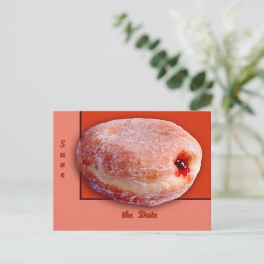 Jelly Fled Donut Aankondigingskaart (Staand voorkant)