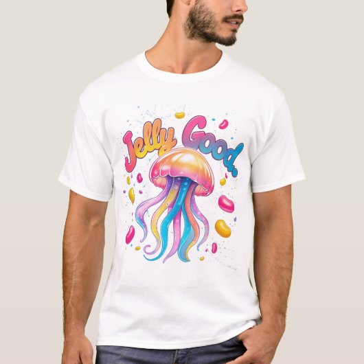 Jelly Good Vibes beroemd gemaakt door Jelly Good V T-shirt (Voorkant)