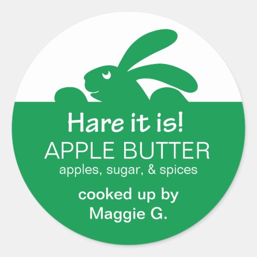 Jelly Jar Groen Konijn Label (Voorkant)