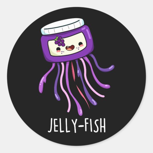 Jelly Jelly Jar Pun Dark BG Ronde Sticker (Voorkant)