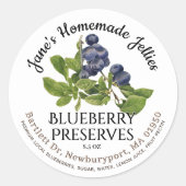 Jelly Label  Homemade Blueberry PReserves (Voorkant)