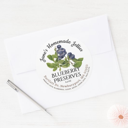 Jelly Label  Homemade Blueberry PReserves (Envelop)