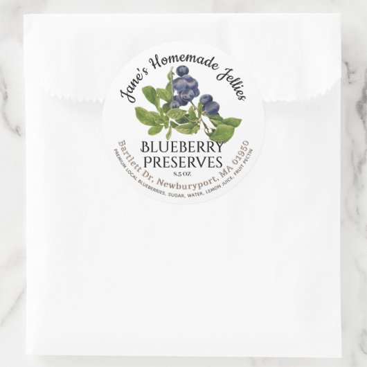 Jelly Label  Homemade Blueberry PReserves (Tas)