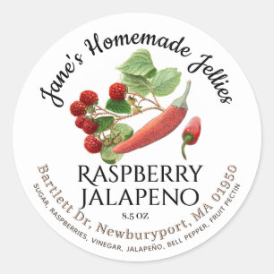 Jelly Label Homemade Raspberry Jalapeño