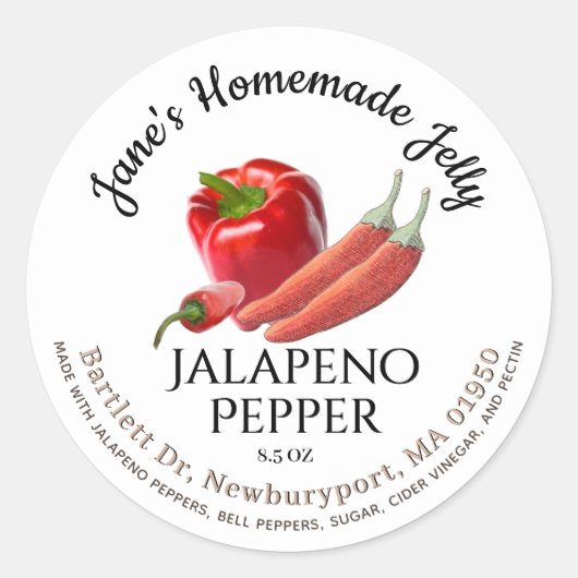 Jelly Label  Jalapeño en Red Bell Pepper (Voorkant)