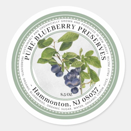 Jelly Label met Blueberry-illustratie (Voorkant)