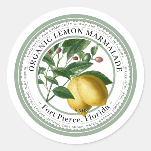 Jelly Label met  Lemon-illustratie (Voorkant)