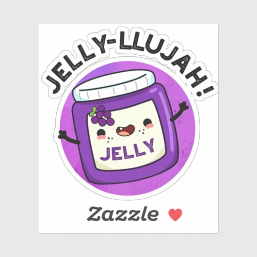Jelly-llujah Funny Jelly Pun Sticker (Vel)
