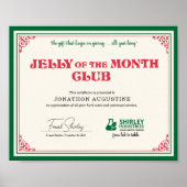 Jelly of the Month Certificate Poster (Voorkant)
