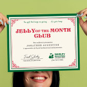 Jelly of the Month Certificate Poster