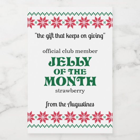 Jelly of the Month Club Jam Labels Voedselcontainer Etiket (Enkel label)