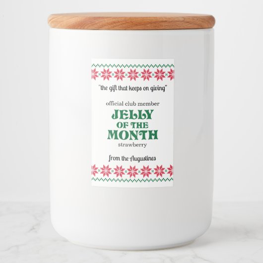 Jelly of the Month Club Jam Labels Voedselcontainer Etiket (Voorkant)
