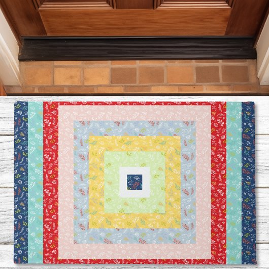 Jelly Roll Floral Rainbow Quilt Fabric Deurmat