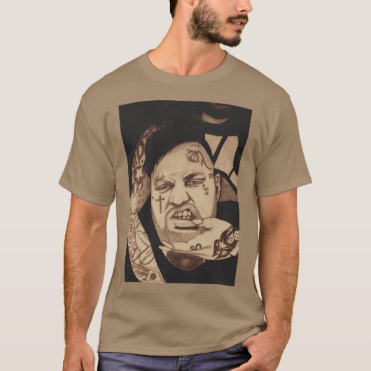 Jelly Roll handgetekend portret retro T-shirt (Voorkant)
