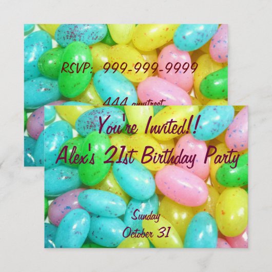 Jelly snoepjes kaart (Voorkant / Achterkant)