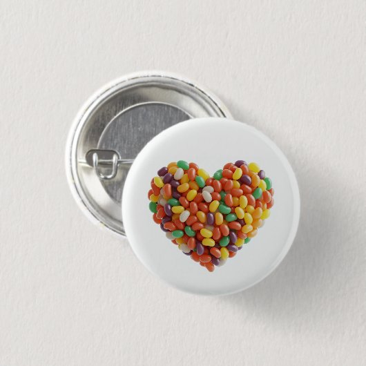 Jellybeans Heart Ronde Button 3,2 Cm (Voorkant /achterkant)