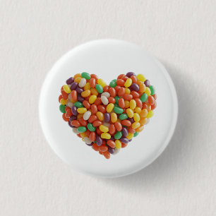 Jellybeans Heart Ronde Button 3,2 Cm