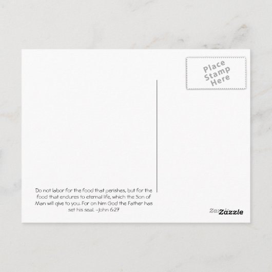 Jellyboon John 6:27 Briefkaart (Achterkant)