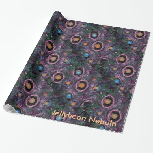 Jellyboon Nebula, waar jellybonen worden gemaakt! Cadeaupapier (Uitgerold)