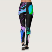 Jellyfish 2.0 op zwart - Leggings (Achterkant)