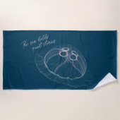 Jellyfish Art met "Het Zee bevat stille verhalen" Strandlaken (Voorkant)