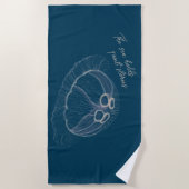 Jellyfish Art met "Het Zee bevat stille verhalen" Strandlaken (Voorkant)