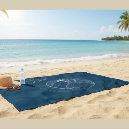 Jellyfish Art met "Het Zee bevat stille verhalen" Strandlaken