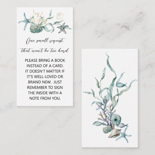 Jellyfish Baby shower Book Request Enclosure Informatiekaartje (Voorkant / Achterkant)