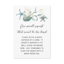 Jellyfish Baby shower Book Request Enclosure