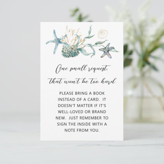 Jellyfish Baby shower Book Request Enclosure Informatiekaartje (Staand voorkant)