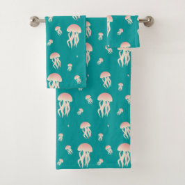 Jellyfish - Bathroom Towel set Bad Handdoek