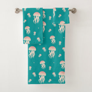 Jellyfish - Bathroom Towel set Bad Handdoek