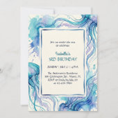 Jellyfish Blue Ocean Under The Sea Birthday Party Kaart (Voorkant)