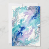 Jellyfish Blue Ocean Under The Sea Birthday Party Kaart (Achterkant)