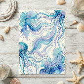 Jellyfish Blue Ocean Under The Sea Birthday Party Kaart