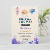 Jellyfish bruiloft thema verjaardag kaart (Staand voorkant)