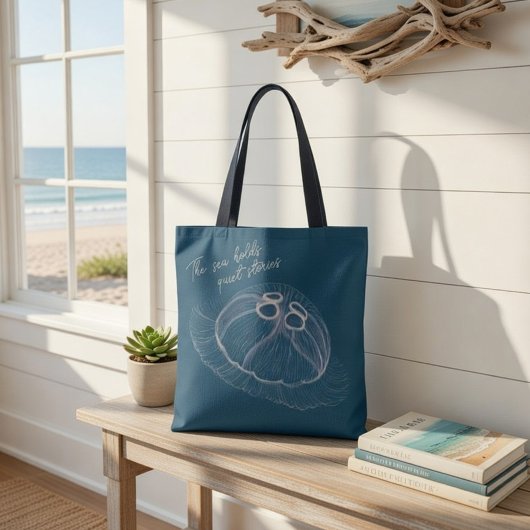 Jellyfish Canvas tas - "Het Zee bevat rustige verh