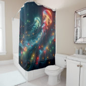 Jellyfish Christmas Lights Wonderland Douchegordijn (In situ)