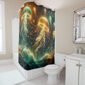 Jellyfish Christmas Lights Wonderland Douchegordijn (In situ)