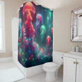 Jellyfish Christmas Tree Wonderland Douchegordijn (In situ)