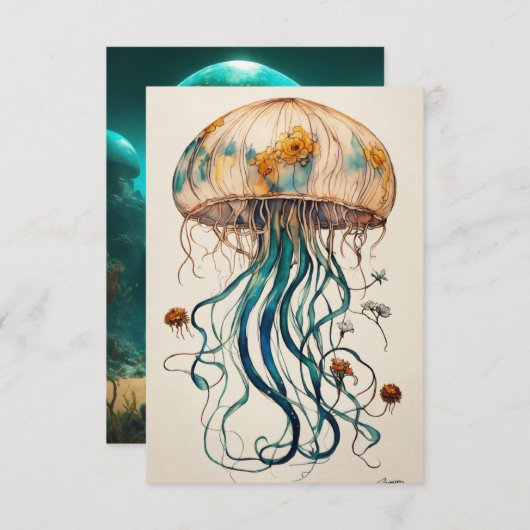 Jellyfish Cove Notitieboek: Verkoop Evenement Bedankkaart (Voorkant / Achterkant)