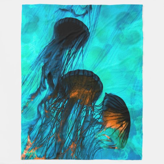 Jellyfish Custom Fleece Blanket, 60"x80" (Voorkant)