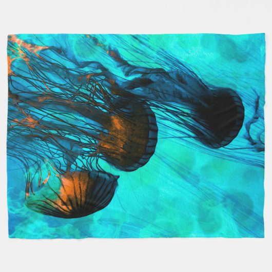 Jellyfish Custom Fleece Blanket, 60"x80" (Voorkant (Horizontaal))